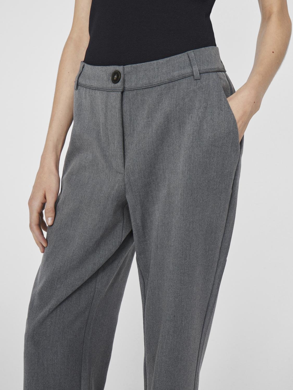 VIVARONE Trousers - Medium Grey Melange - VERO MODA & VILA Bergvik